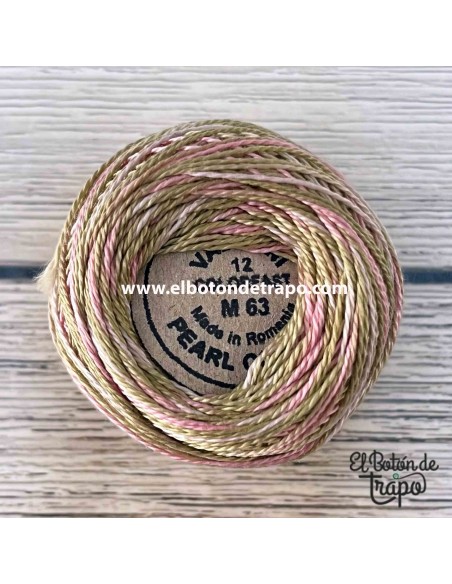 Hilo Valdani Perlé Nº12 color M63 Early Spring 100% algodón egipcio para patchwork y bordado