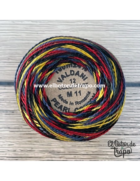 Hilo Valdani Perlé Nº12 color M11 Night Fire 100% algodón egipcio para patchwork y bordado