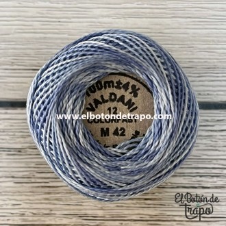 Hilo Valdani Perlé Nº12 color M42 Summer Sky 100% algodón egipcio para patchwork y bordado