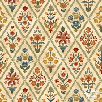 Tela patchwork Treasured Past Flower Garden Multi Marcus Fabrics