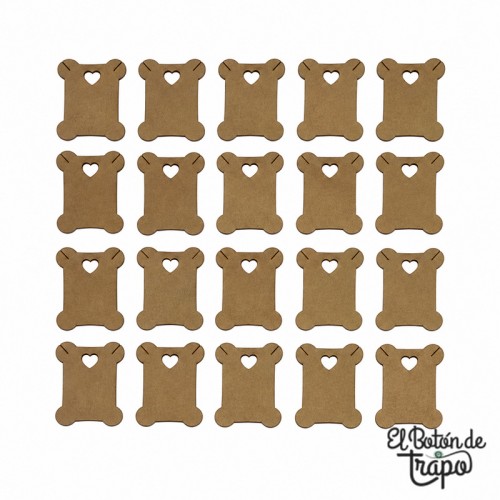 Pack de 20 organizadores de hilos de madera para bordado y patchwork