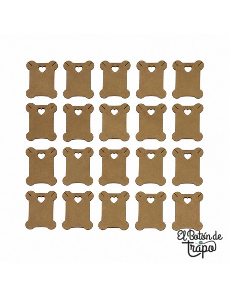 Pack de 20 organizadores de hilos de madera para bordado y patchwork