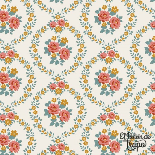 Tela Tilda Village Life Mable Warm Cream