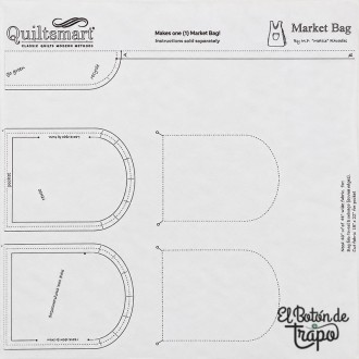Entretela con patrón impreso Quiltsmart Market Bag para realizar un bolso reversible de patchwork