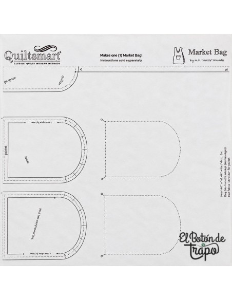 Entretela con patrón impreso Quiltsmart Market Bag para realizar un bolso reversible de patchwork
