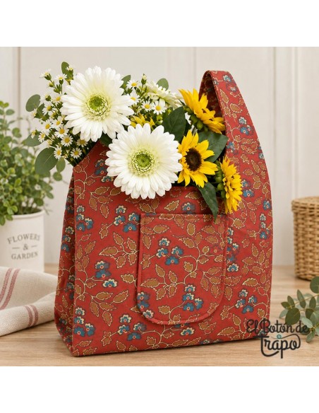 Entretela con patrón impreso Quiltsmart Market Bag para realizar un bolso reversible de patchwork