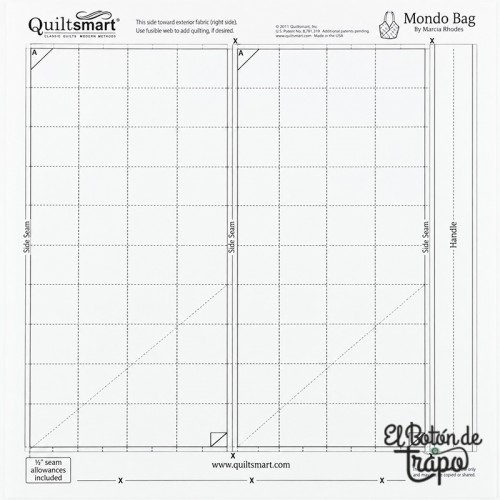 Entretela con patrón impreso Quiltsmart Mondo Bag para confeccionar un bolso de patchwork
