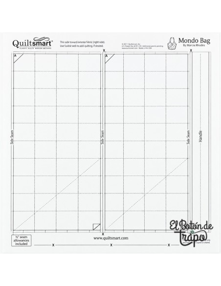 Entretela con patrón impreso Quiltsmart Mondo Bag para confeccionar un bolso de patchwork