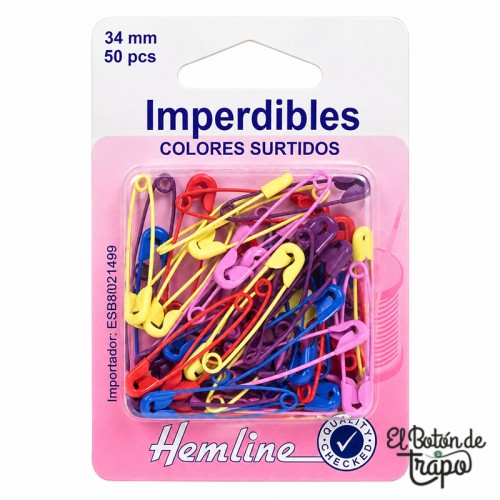 Imperdibles multicolores de 34 mm para costura y manualidades
