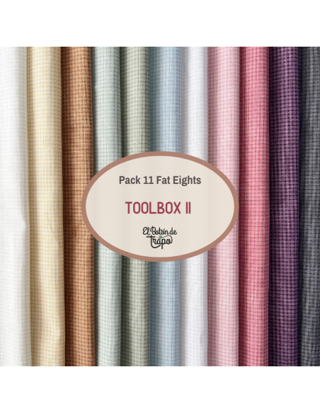 Pack 11 fat Eights telas patchwork Toolbox