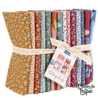 Pack 14 Fat Quarters Tilda Village Life Blenders & Extras 300278