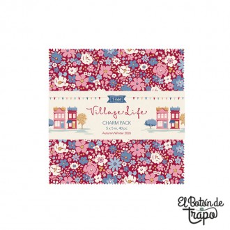 Charm Pack Tilda Village Life 40 piezas de 5 pulgadas 300281