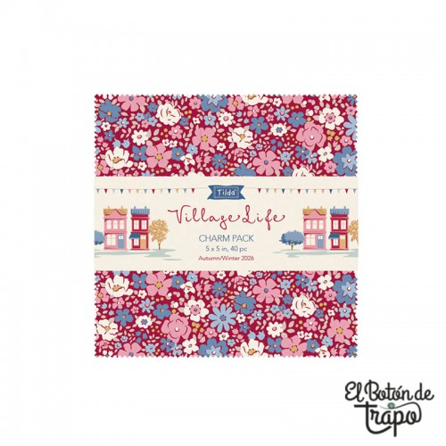Charm Pack Tilda Village Life 40 piezas de 5 pulgadas 300281