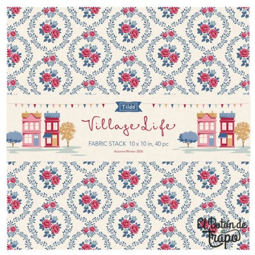 Layer Cake Tilda Village Life 40 piezas de 10 pulgadas 300282