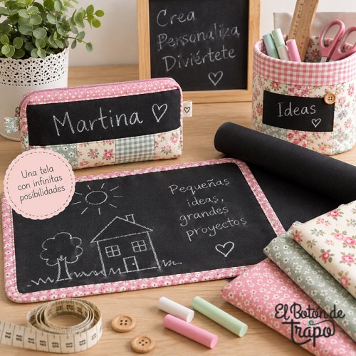 Poryectos con Tejido pizarra precortado de 70 × 40 cm para patchwork y manualidades
