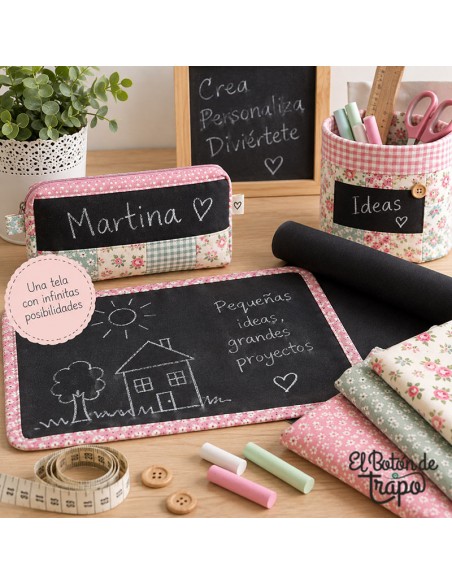 Poryectos con Tejido pizarra precortado de 70 × 40 cm para patchwork y manualidades