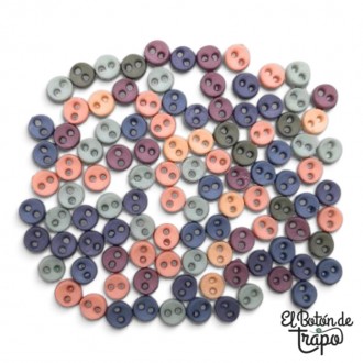 Micro botones redondos Dress It Up romance colores tierra 4 mm
