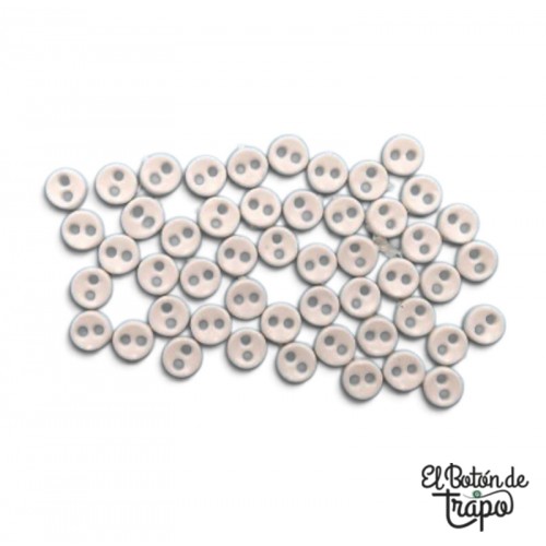 Micro botones redondos Dress It Up blancos 4 mm