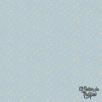 Tela de patchwork navideña azul con estrellas The Nativity de Northcott