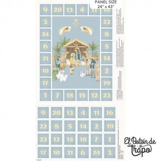 Tela de Navidad de patchwork con Nacimiento The Nativity de Northcott Studio