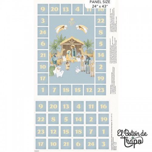 Tela de Navidad de patchwork con Nacimiento The Nativity de Northcott Studio