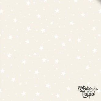 Tela Tono sobre Tono crema con estampado de estrellas 2
