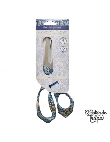 Tijeras de sastre Hobby Gift Create HGC850 de 21,5 cm con mangos de estampado floral azul