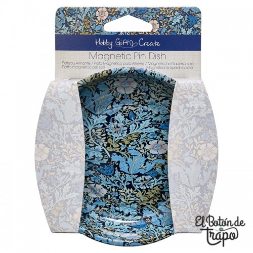 Platillo magnético para alfileres Hobby Gift Create HGC279 con estampado floral azul