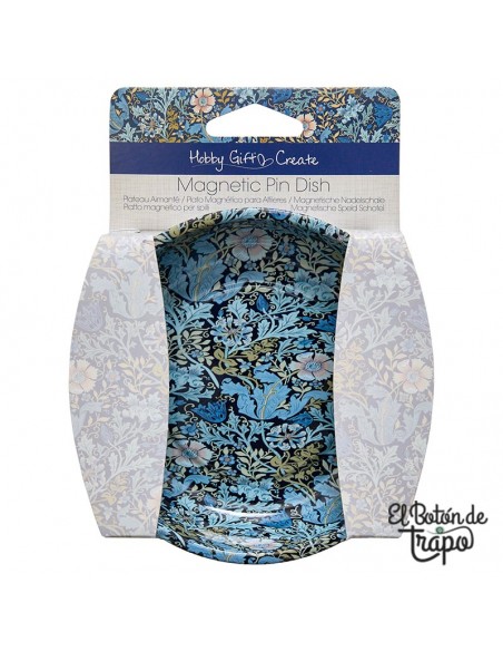 Platillo magnético para alfileres Hobby Gift Create HGC279 con estampado floral azul