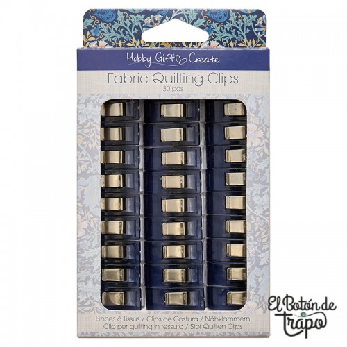 Pack de 30 pinzas de sujeción para patchwork Hobby Gift Create en color azul marino