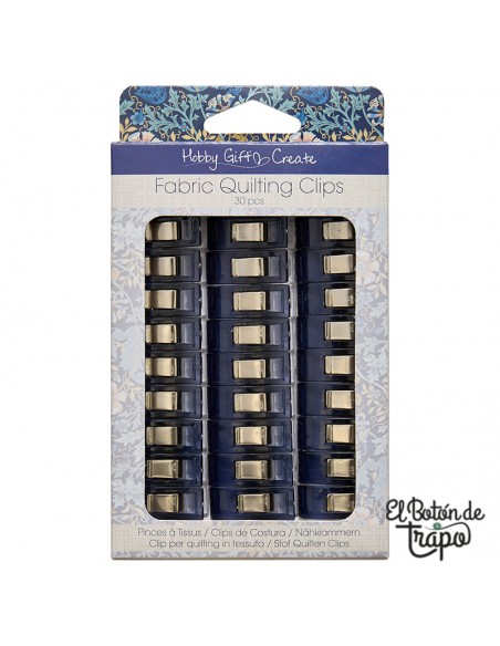 Pack de 30 pinzas de sujeción para patchwork Hobby Gift Create en color azul marino