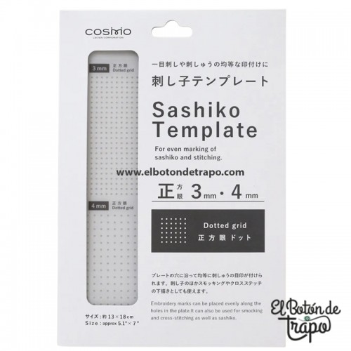 plantilla sashiko cosmo rejilla puntos diagonal 3mm y 4mm