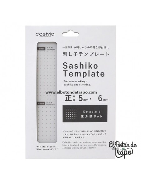 plantilla sashiko cosmo rejilla puntos 5mm y 6mm