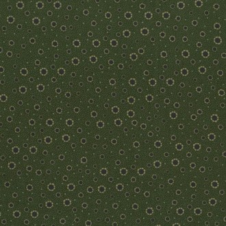Tela Lynette Anderson verde con flores de Spiced Pumpkin
