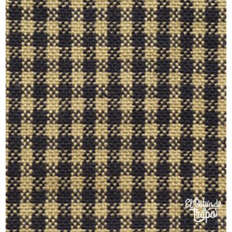 Tela country patchwork vichy pequeño beige y azul marino