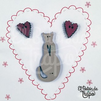 Pack 3 Botones Gato Taupe...