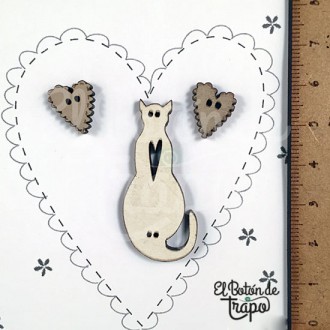 Pack 3 Botones Gato Blanco... 2