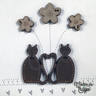 Pack 5 Botones Gatos...