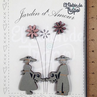 Pack 4 Botones Jardín del Amor 2