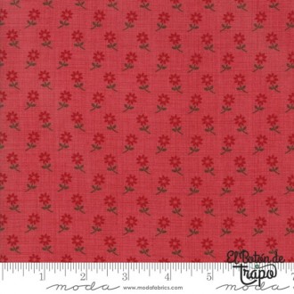 Tela Petites Maison Florecitas Rojo empolvado de Moda Fabrics 2