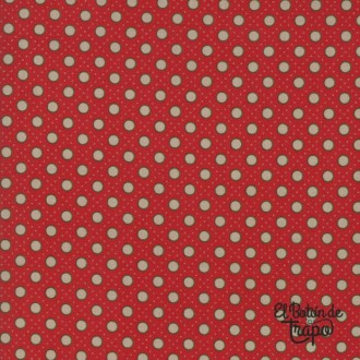 Tela French General Rojo con lunares