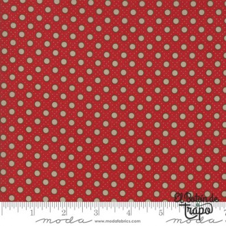 Tela French General Rojo con lunares 2