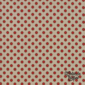 Tela Patchwork de Moda Fabrics de lunares rojos sobre fondo tostado
