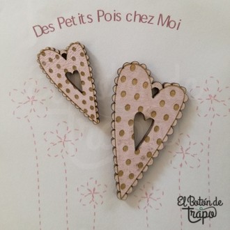 Pack 2 Botones Corazones...
