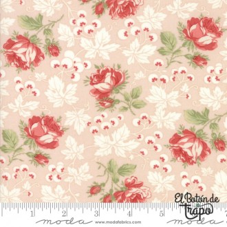 Tela Victoria Rosas Rosa 45cm 2