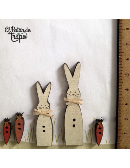 Botones decorativos de madera para Patchwork de conejos