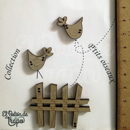 Pack 3 Botones Pajaritos Valla