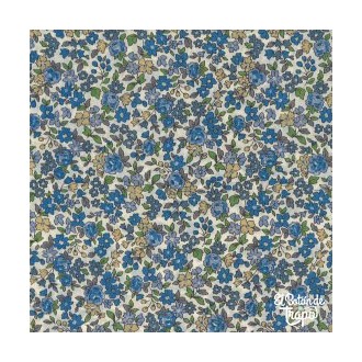 Tela Plastificadad Beige con Flores Azules de Frou-Frou
