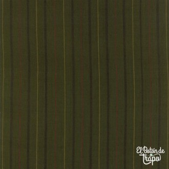 tela country patchwork verde con rayas amarillas y rojas
