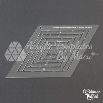 Plantilla Log Cabin Diamante 60º Patchwork